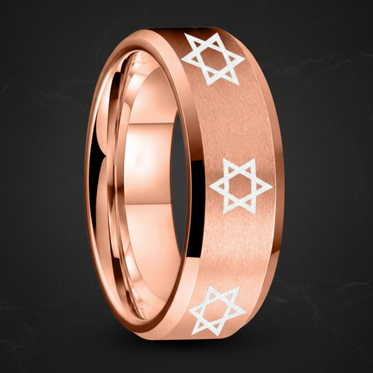 Star of David Heritage Tungsten Band