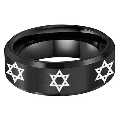 Star of David Heritage Tungsten Band