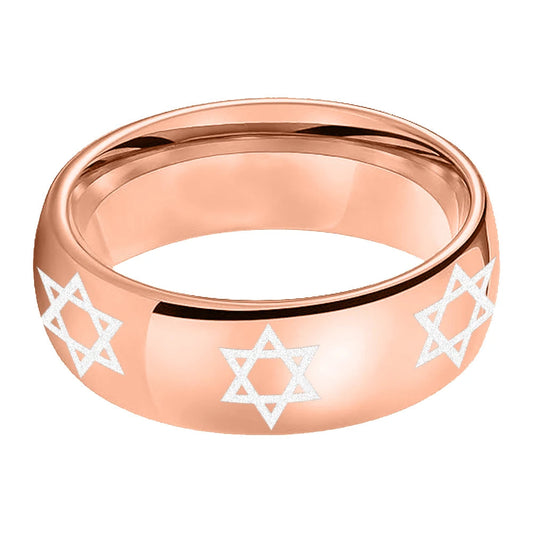 Star of David Tungsten Wedding Band