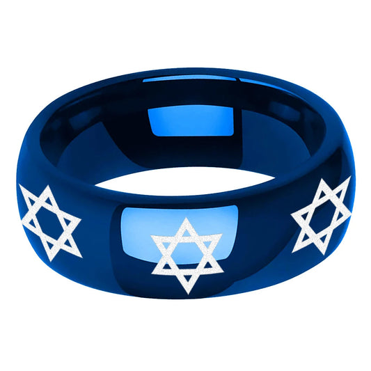 Star of David Tungsten Wedding Band