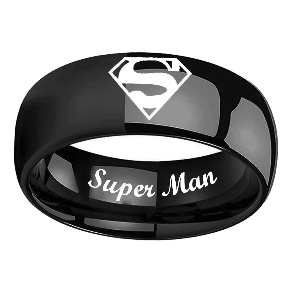 Superman Engraved Tungsten Wedding Band