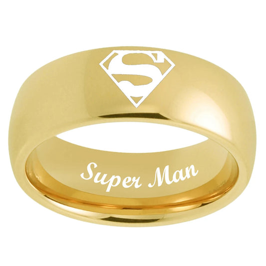 Superman Engraved Tungsten Wedding Band