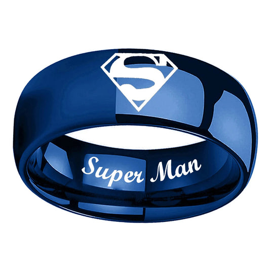Superman Engraved Tungsten Wedding Band