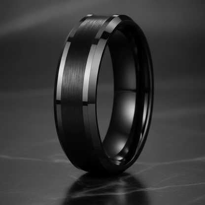 6mm Black tungsten ring
