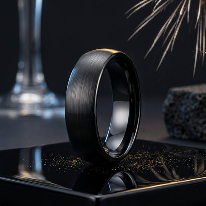 The Black Standard™ – Brushed Black Tungsten Ring