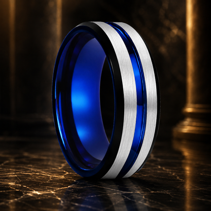 The Alliance—Two Tone Tungsten Mens Wedding Band