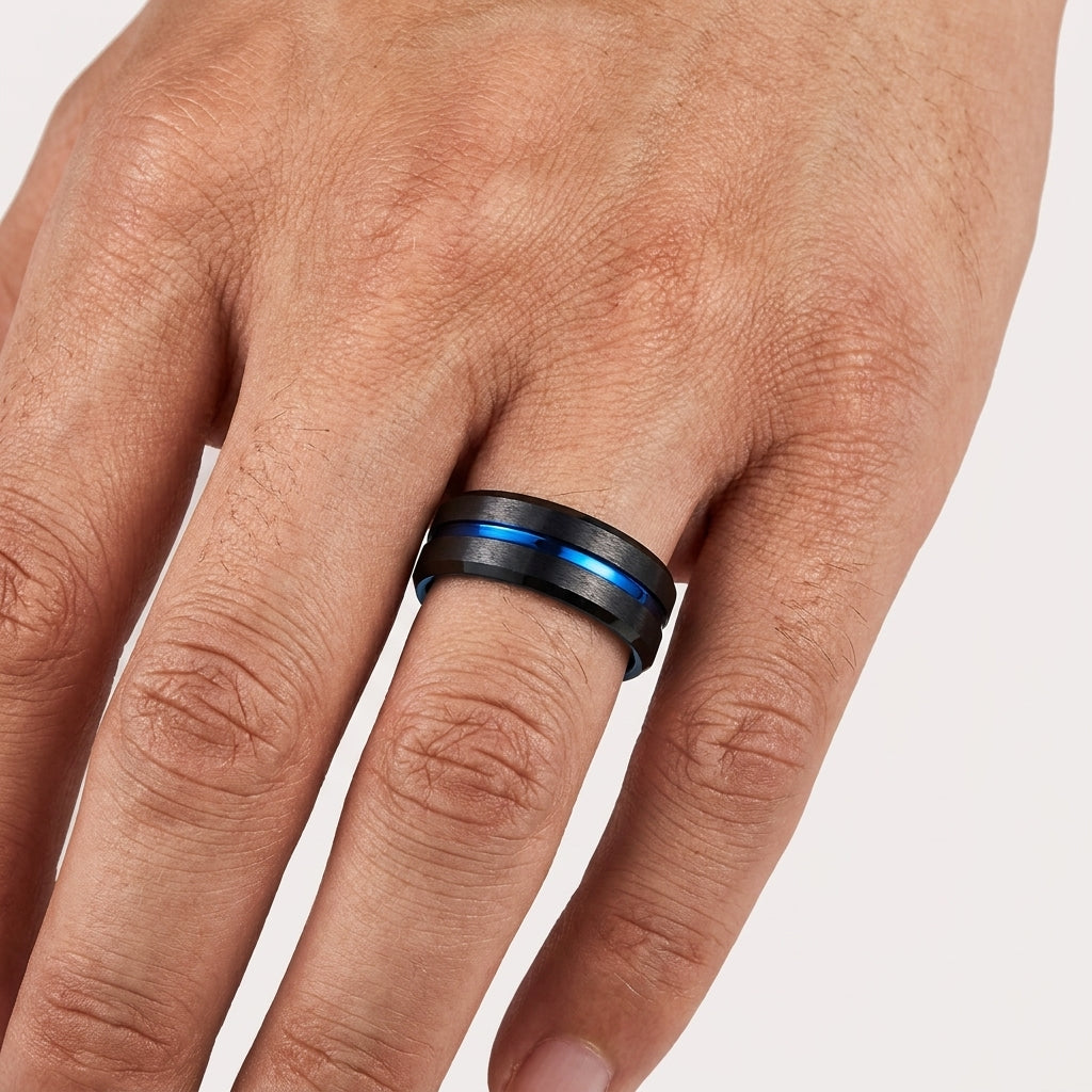 The Alliance—Two Tone Tungsten Mens Wedding Band