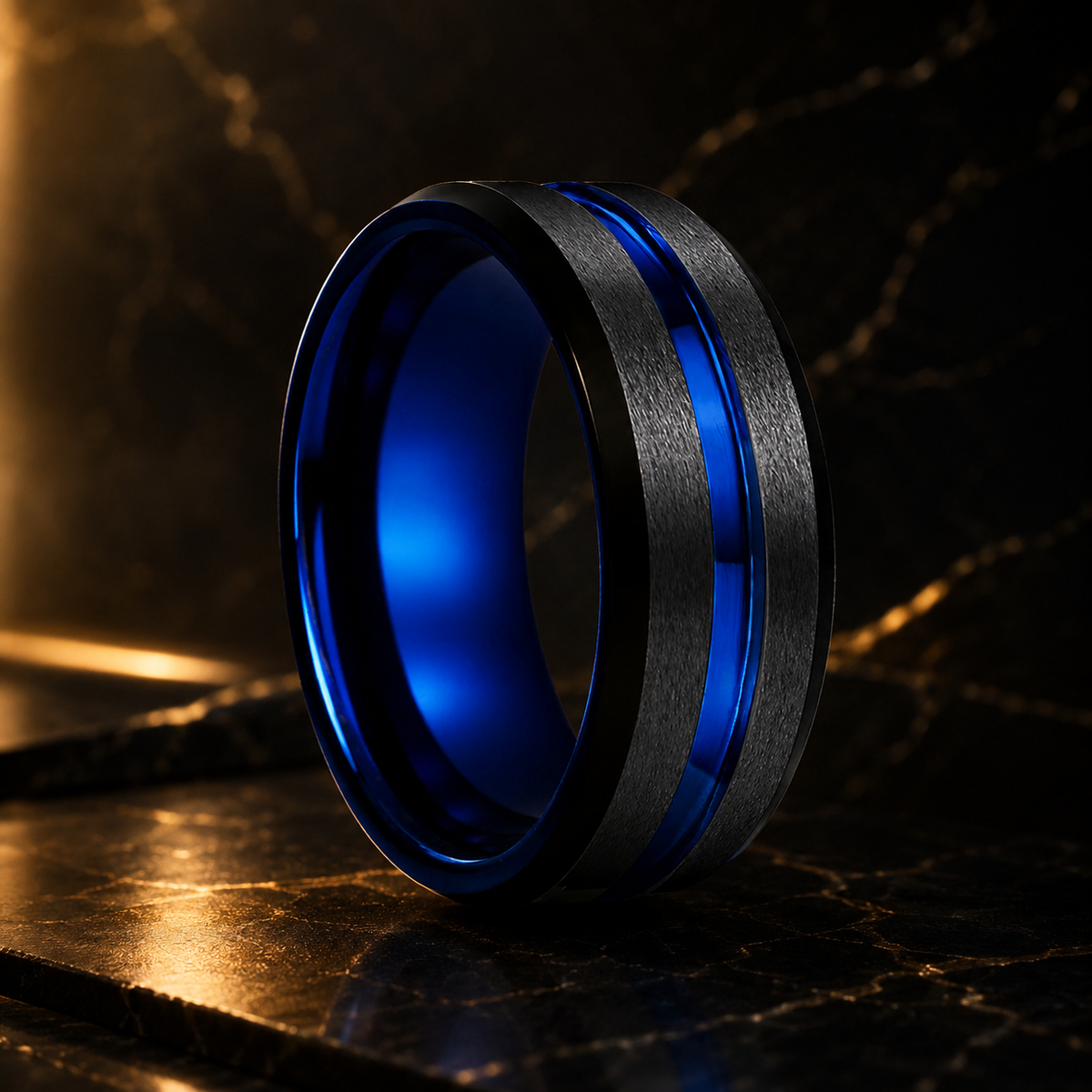 The Alliance—Two Tone Tungsten Mens Wedding Band