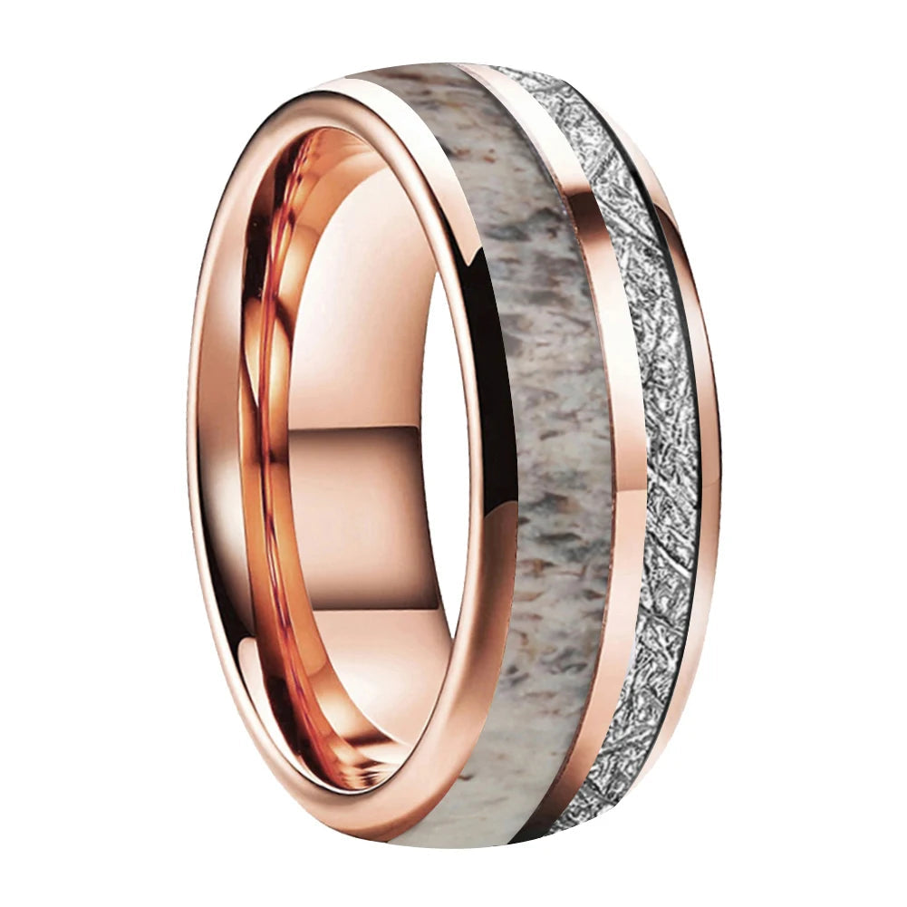 The Antlerstar – Antler & Meteorite Tungsten Ring