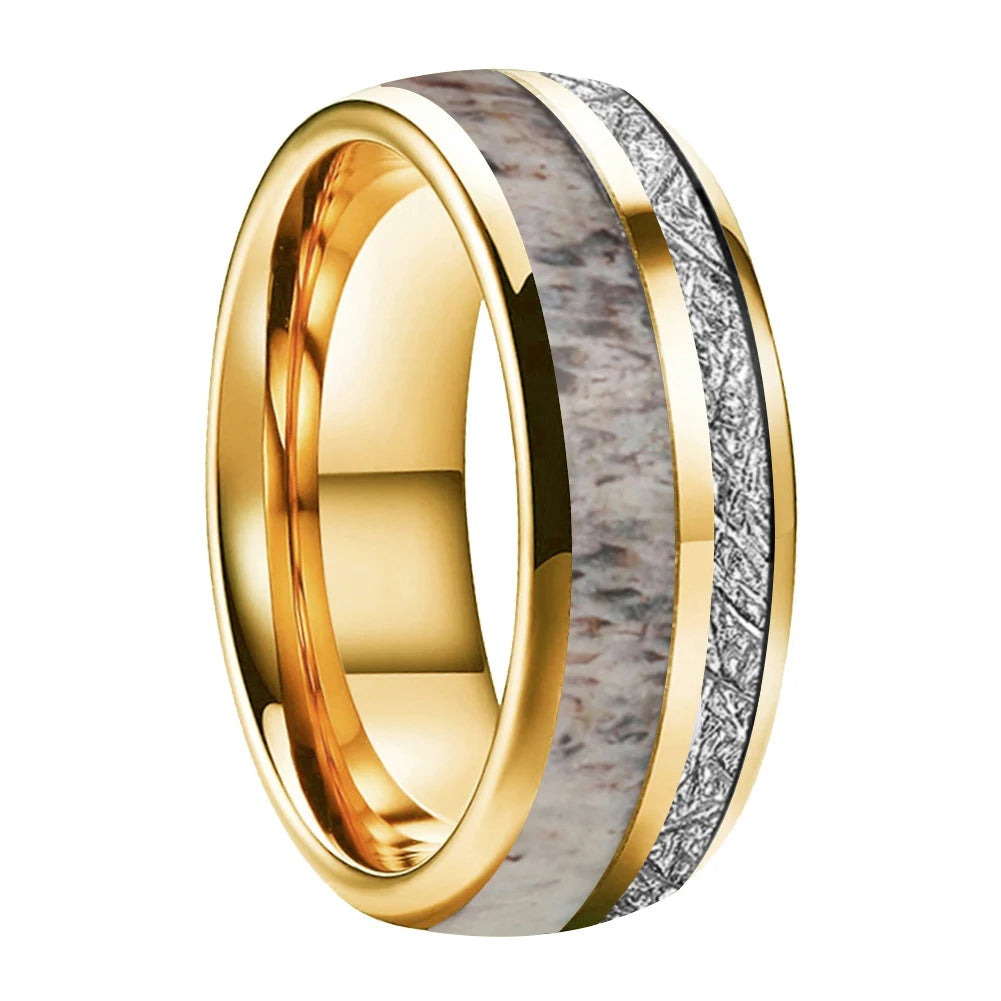 The Antlerstar – Antler & Meteorite Tungsten Ring