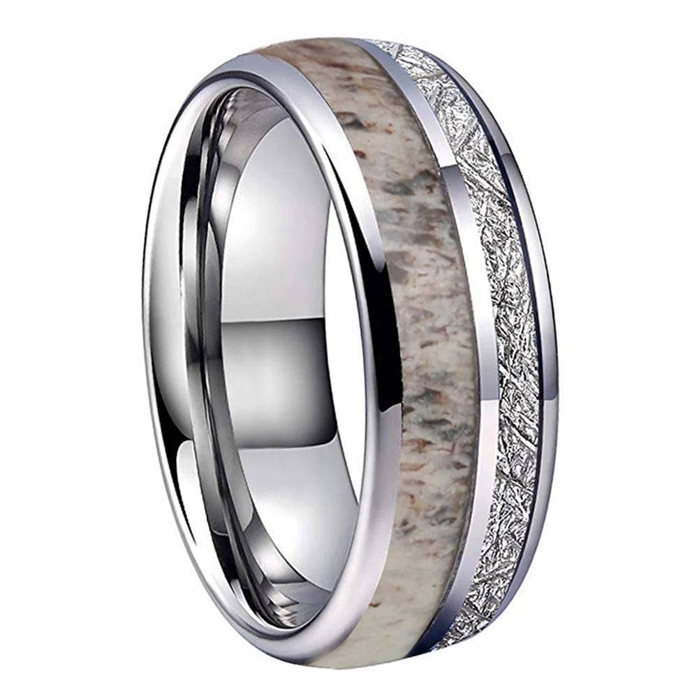 The Antlerstar – Antler & Meteorite Tungsten Ring