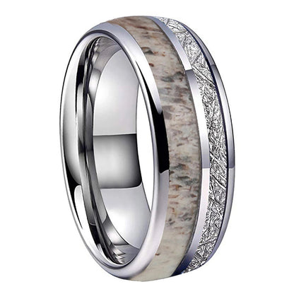 The Antlerstar – Antler & Meteorite Tungsten Ring