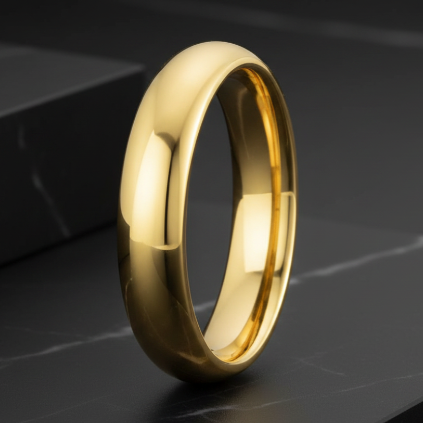 6MM Gold Tungsten Wedding Band