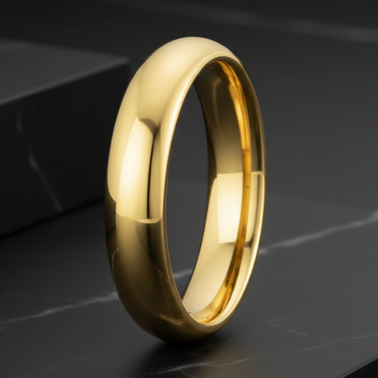 6MM Gold Tungsten Wedding Band
