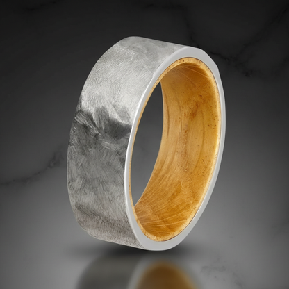 The Barrel Oath-silver wood ring
