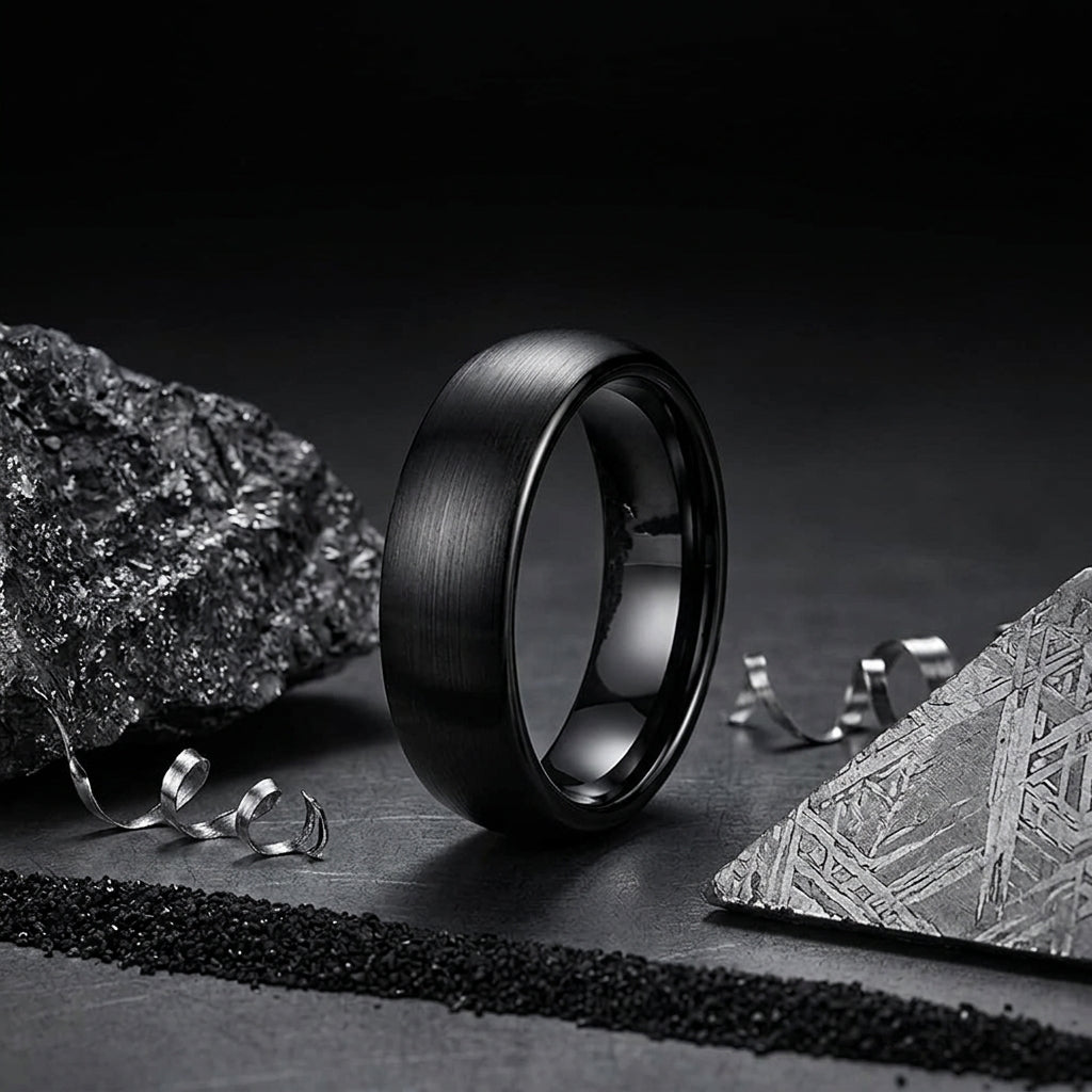 The Black Standard™ – Brushed Black Tungsten Ring