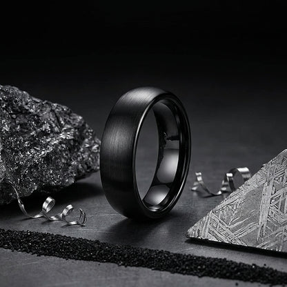 The Black Standard™ – Brushed Black Tungsten Ring