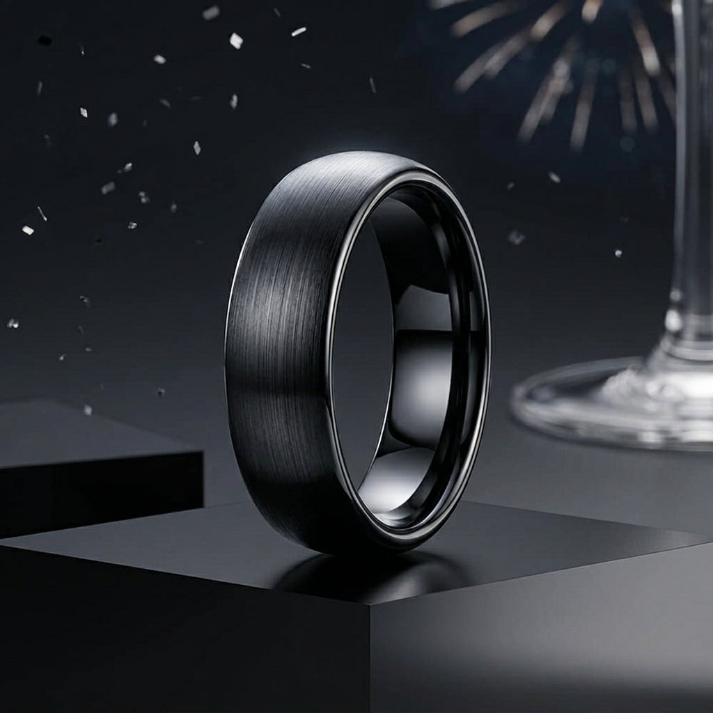 The Black Standard™ – Brushed Black Tungsten Ring