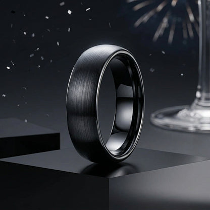 The Black Standard™ – Brushed Black Tungsten Ring