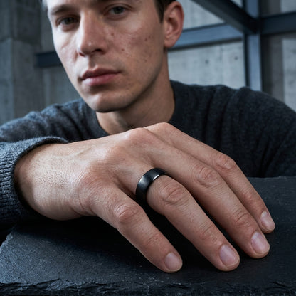 The Black Standard™ – Brushed Black Tungsten Ring