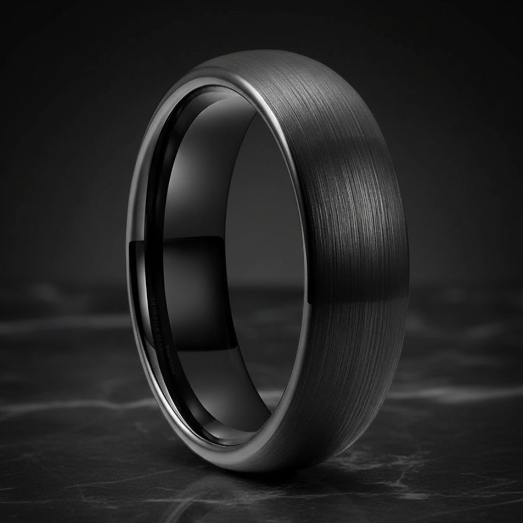 The Black Standard™ – Brushed Black Tungsten Ring