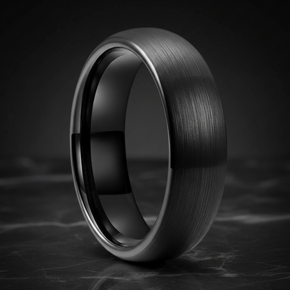 The Black Standard™ – Brushed Black Tungsten Ring