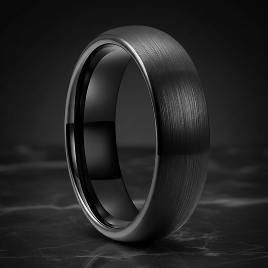 The Black Standard™ – Brushed Black Tungsten Ring