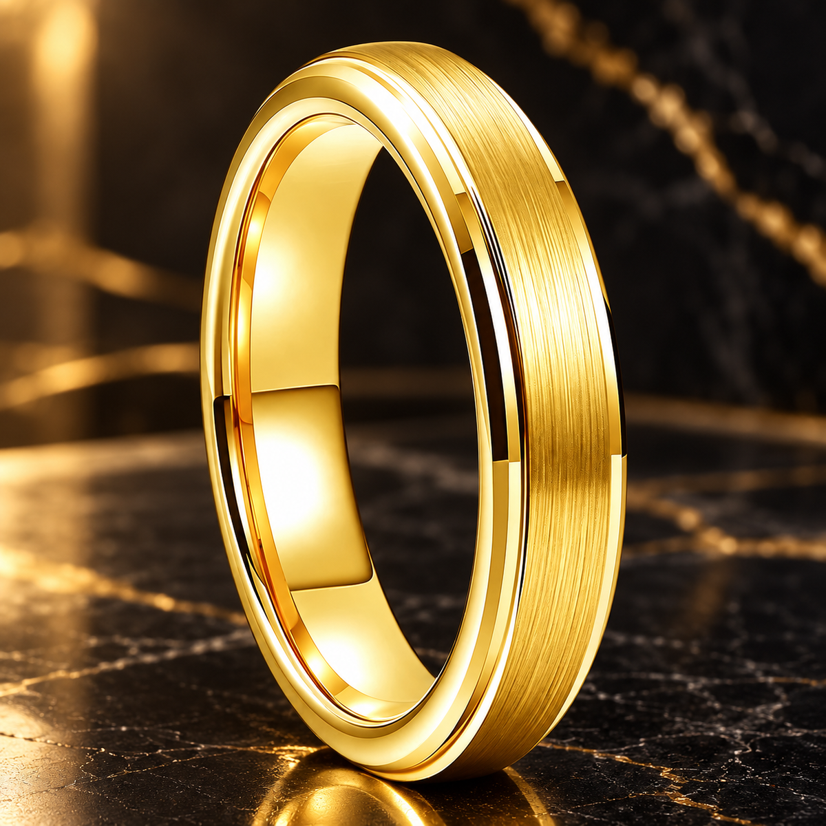 The Clearline — 4mm Brushed Tungsten Carbide Ring