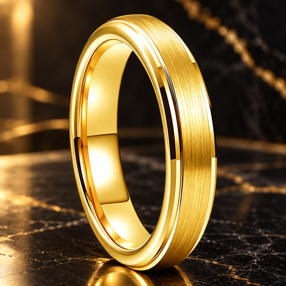 The Clearline — 4mm Brushed Tungsten Carbide Ring