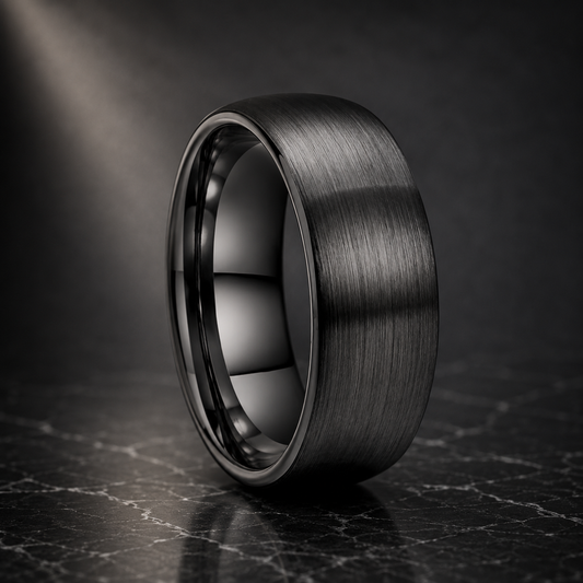 The Dark Core™ — 8mm Black Tungsten Wedding Ring