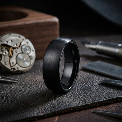 The Dark Core™ –8mm Black Tungsten Wedding Ring