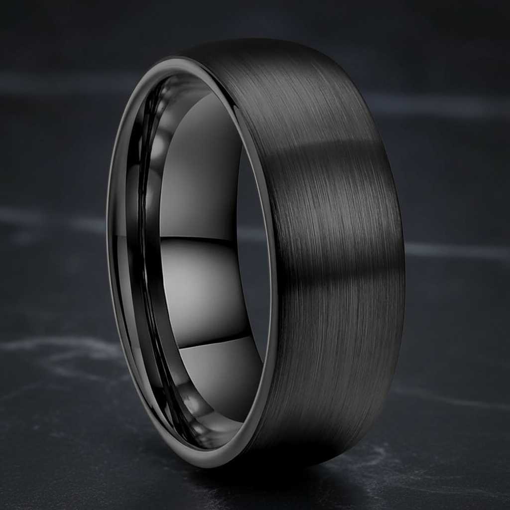 The Dark Core™ –8mm Black Tungsten Wedding Ring