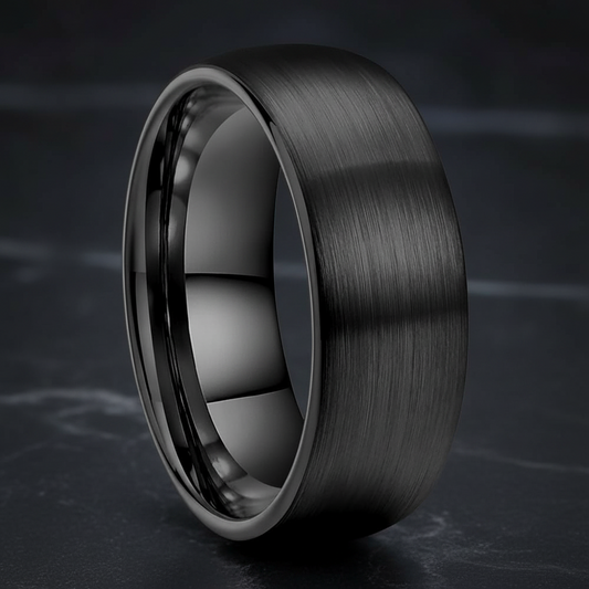 The Dark Core™ –8mm Black Tungsten Wedding Ring