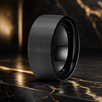 The Dark Fortress™ – Black Tungsten Ring (12mm)
