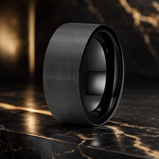 The Dark Fortress™ – Black Tungsten Ring (12mm)