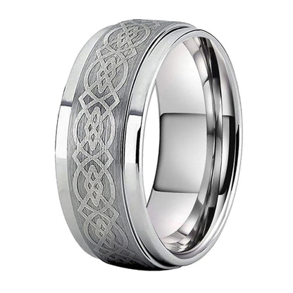 The Elder — Silver Celtic Knot Tungsten Ring
