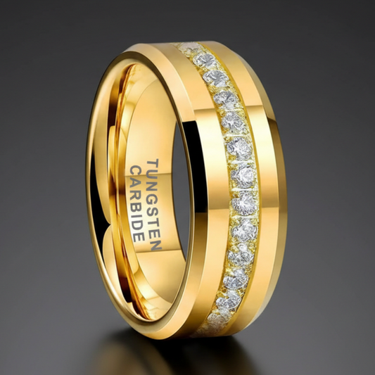 The Gilded Eternity-8mm tungsten-wedding bands