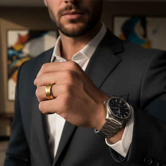 Gold Tungsten Wedding Band