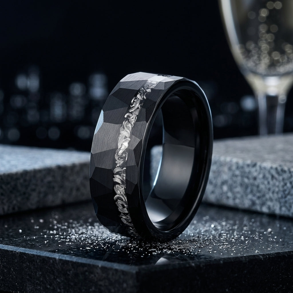 The Ironclad — Hammered Tungsten Ring