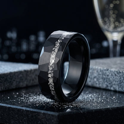 The Ironclad — Hammered Tungsten Ring