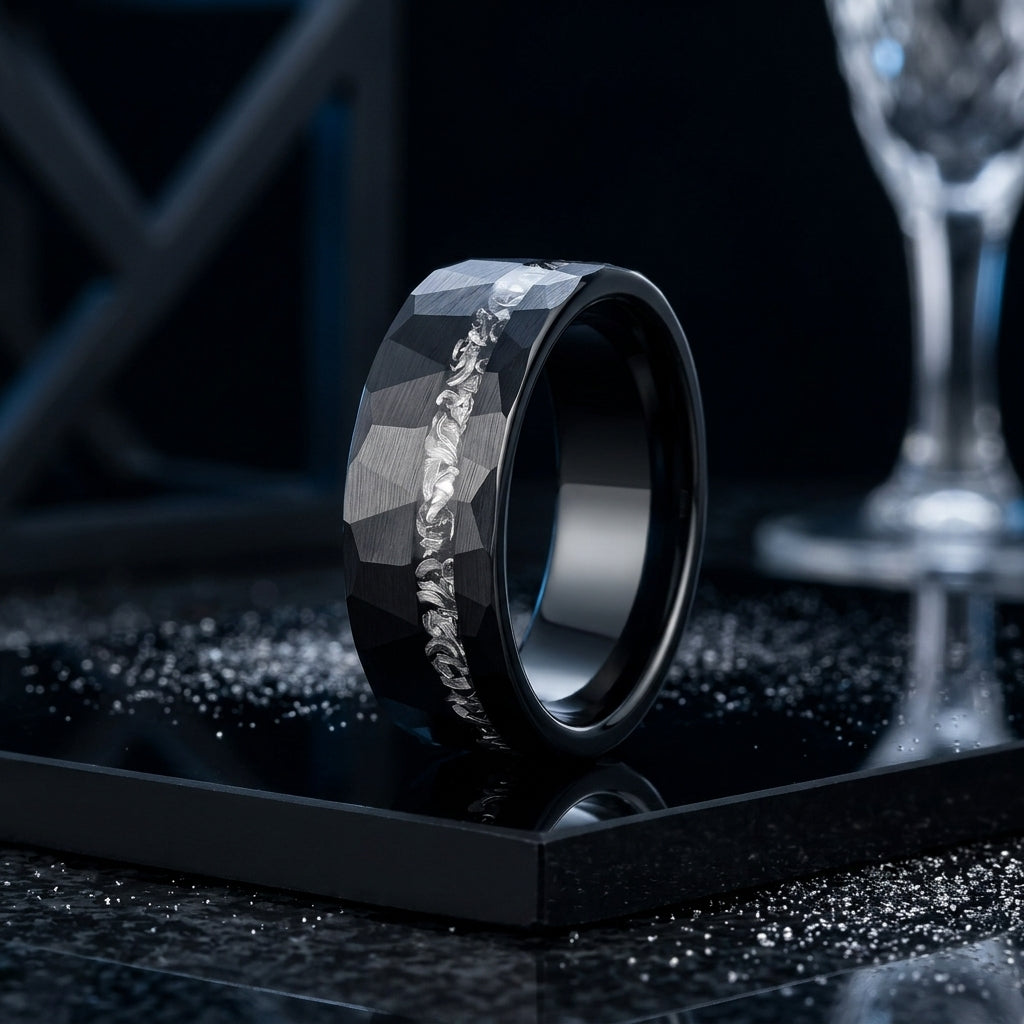 The Ironclad — Hammered Tungsten Ring