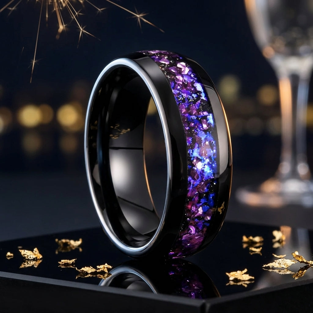 The Morpheus - Amethyst Tungsten Ring