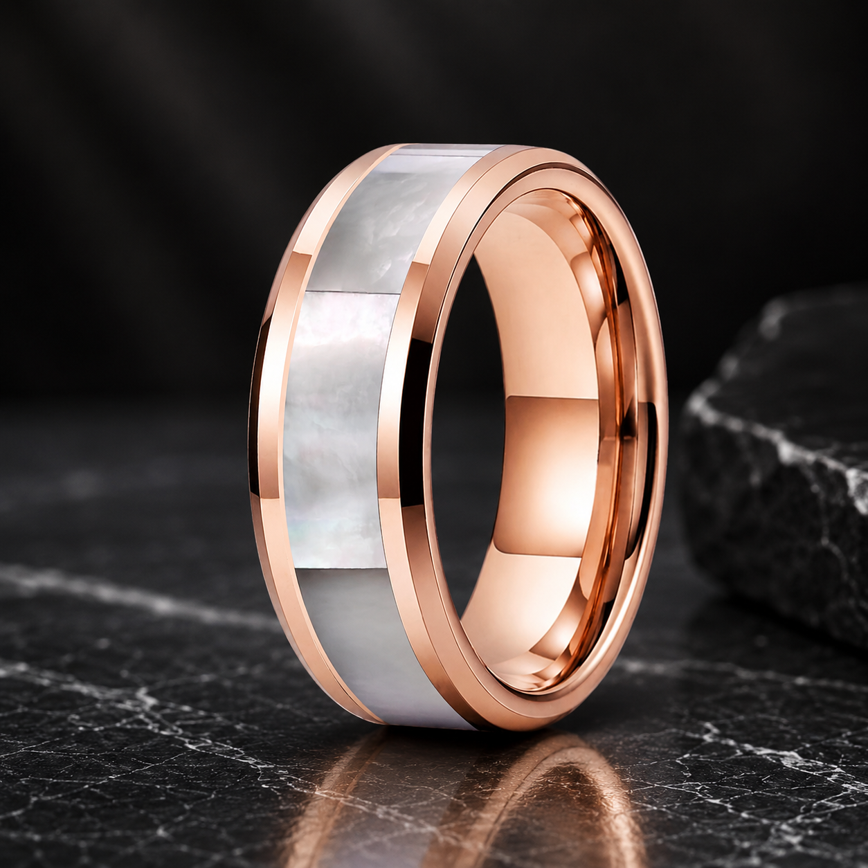 The Pearl — Mother of Pearl Tungsten Ring