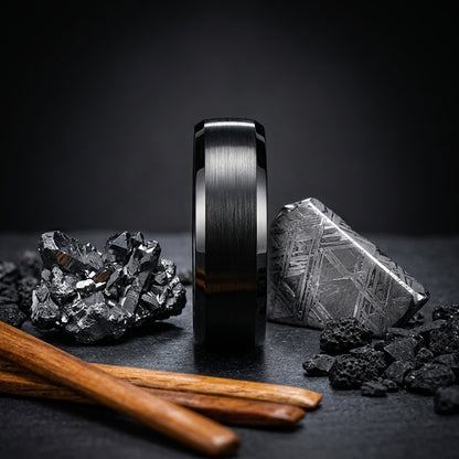 The Phantom — Black Tungsten Wedding Band