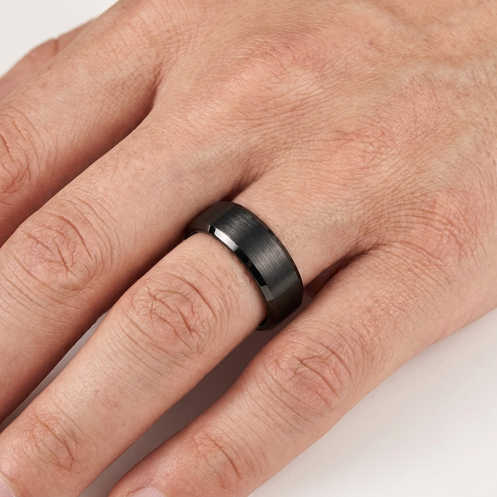The Phantom — Black Tungsten Wedding Band