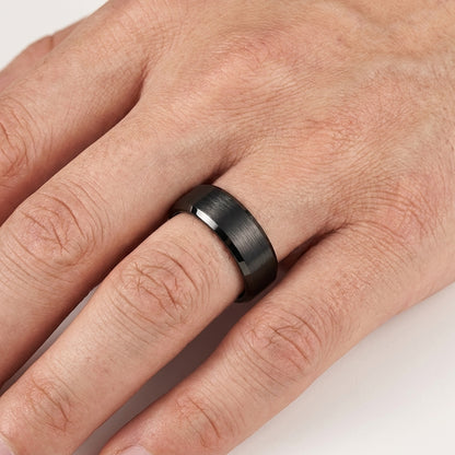 The Phantom — Black Tungsten Wedding Band