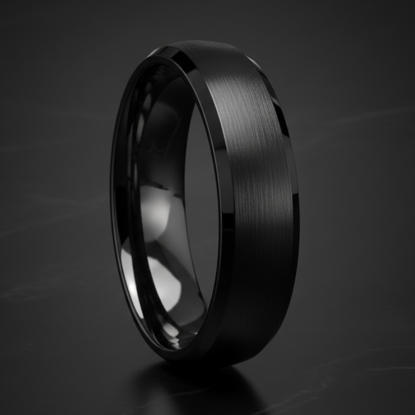 The Phantom — Black Tungsten Wedding Band