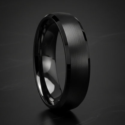 The Phantom — Black Tungsten Wedding Band