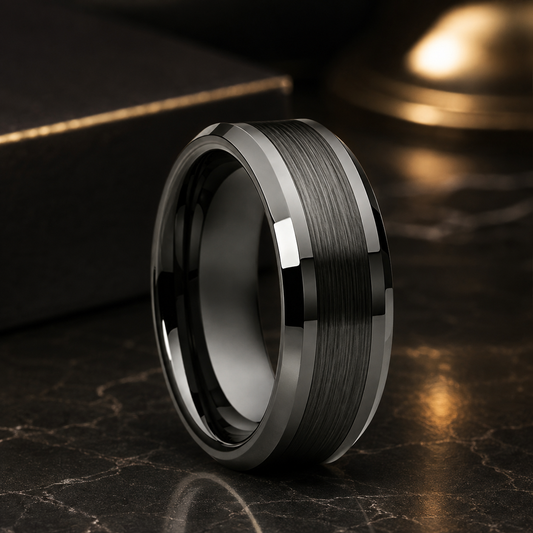 The Slate — 8mm Gunmetal Tungsten Ring