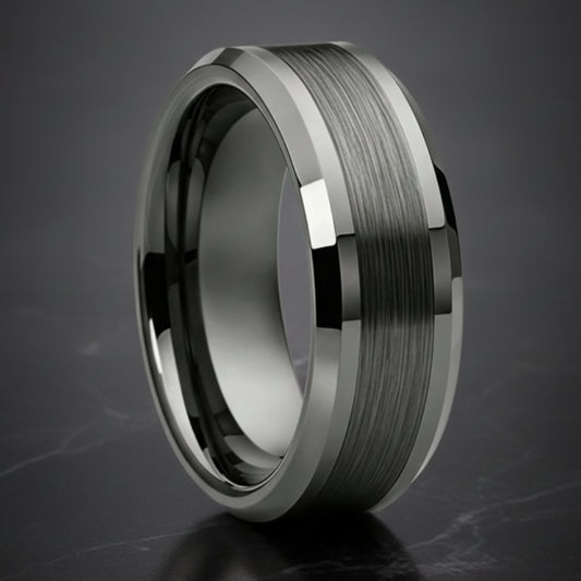 The Slate — 8mm Gunmetal Tungsten Ring